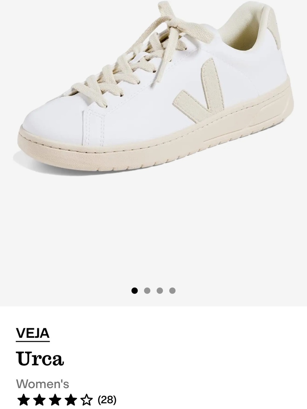 Veja Urca White and Cream Leather Women's Sneaker